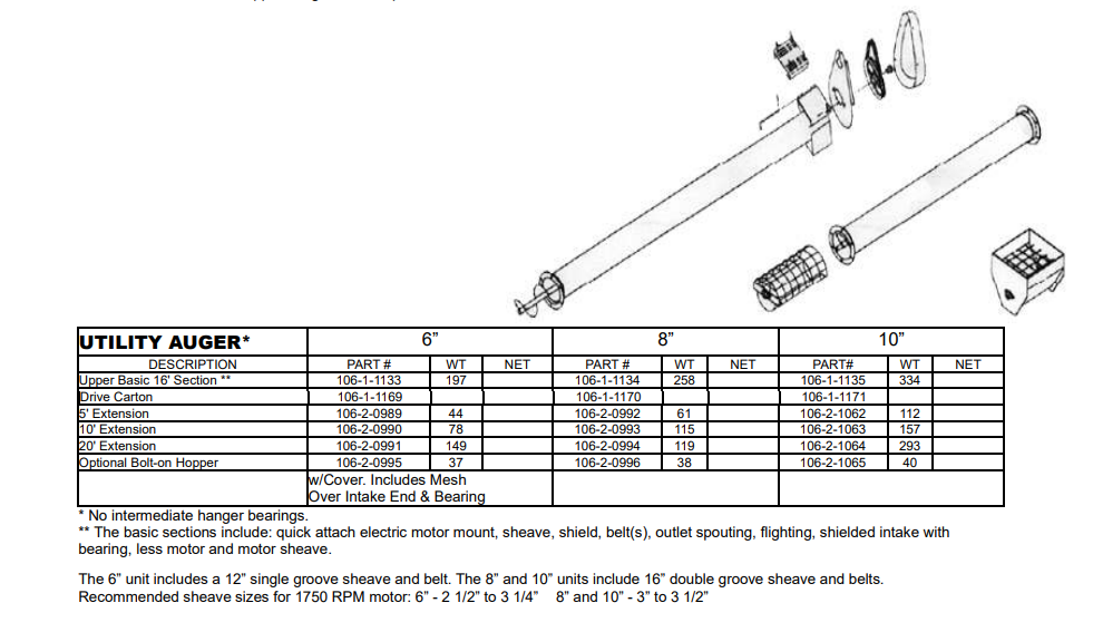 Carton 10" Basic Utility Auger